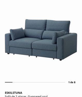Sofá 2 plazas azul IKEA