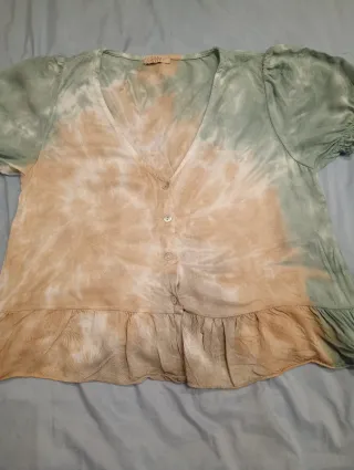 Camiseta Tie-Dye Beige y Verde