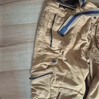 chaqueta cuero y Pantalón Cordura Moto Beige