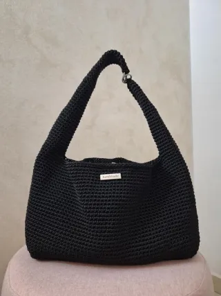 Borsa uncinetto nera