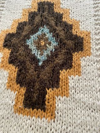 Bufanda Zara Tejida Geométrica Flecos