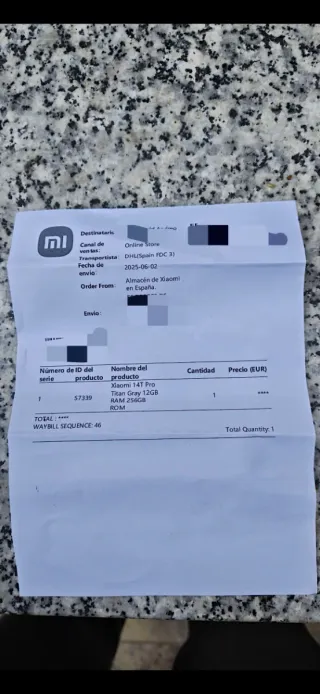 Xiaomi 14T Pro 256GB | Factura XIAOMI