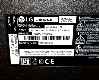 LG 43 Smart TV 4K UHD