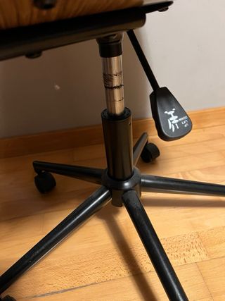 Silla Escritorio Madera y Polipiel Beige