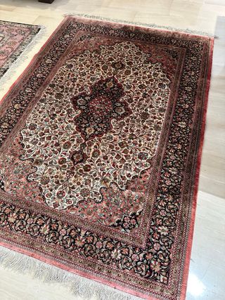 Alfombra Persa Qom Seda Hecha a Mano