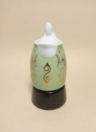 Caffettiera Moka Porcellana Verde Oro