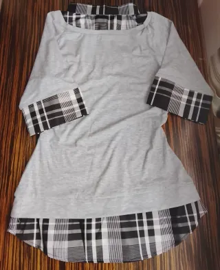 Camisa de manga corta con estampado a cuadros