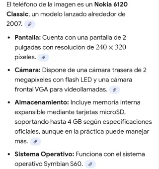 Teléfono Móvil Nokia 6120 blanco y plateado