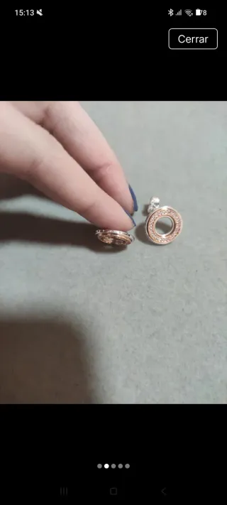 Pendientes Pandora Aro Circonitas Rosa y Plata