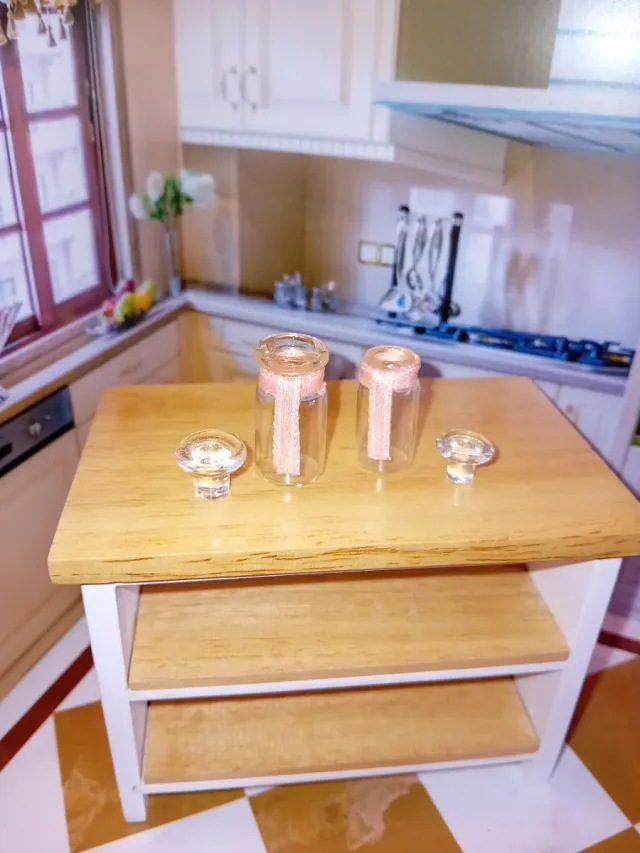 Casa delle bambole set 2 barattoli shabby