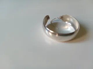 Pendientes de aro anchos y grandes de Plata Ley