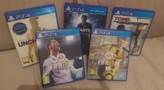 Lote 5 Juegos PS4: Uncharted, Tomb Raider, FIFA