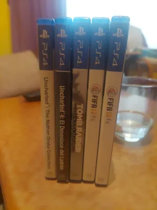 Lote 5 Juegos PS4: Uncharted, Tomb Raider, FIFA