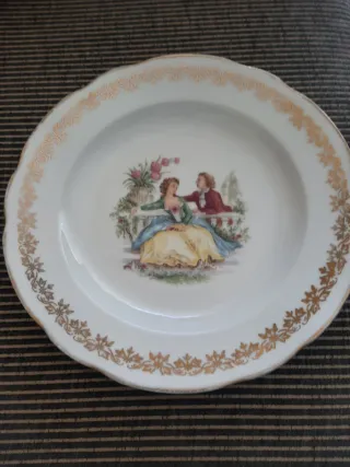Plato de porcelana Limoges decorado