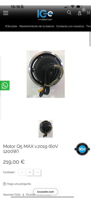 Motores patinete electrico 1200W 1400w