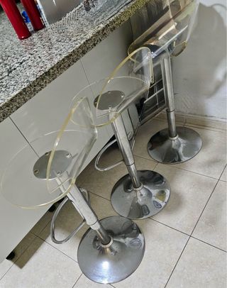 Taburetes modernos transparentes (Set de 3)