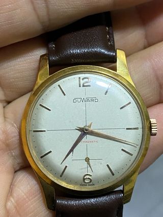 Reloj Duward Antiguo Dorado Correa Marrón