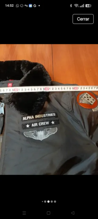 Chaqueta Alpha Industries Talla L Negra