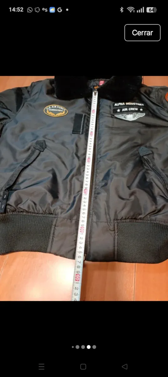 Chaqueta Alpha Industries Talla L Negra