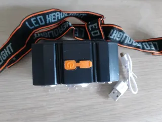 Linterna frontal LED con USB