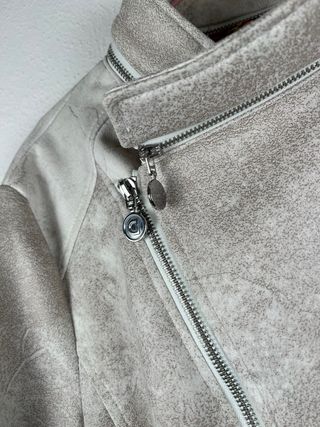 Giacca Biker Desigual Donna Beige/Grigio XXL