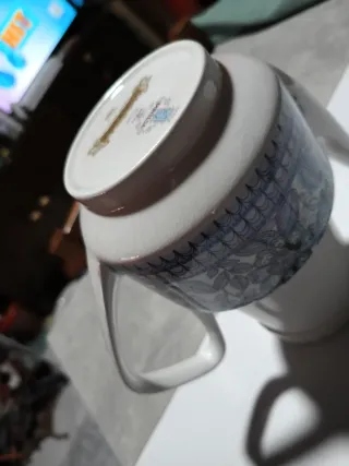 Jarra Pontesa porcelana, flores azules