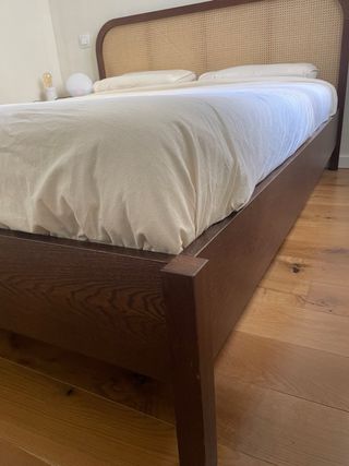Cama madera cabecero tejido vienes Jones 160 x 200