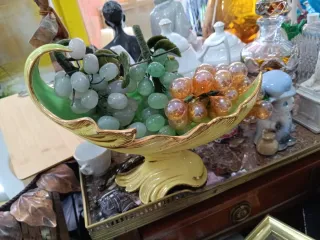 Centro de mesa porcelana uvas cristal