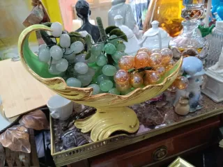 Centro de mesa porcelana uvas cristal