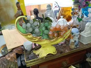 Centro de mesa porcelana uvas cristal