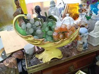 Centro de mesa porcelana uvas cristal