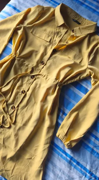 Vestido camisero SHEIN amarillo