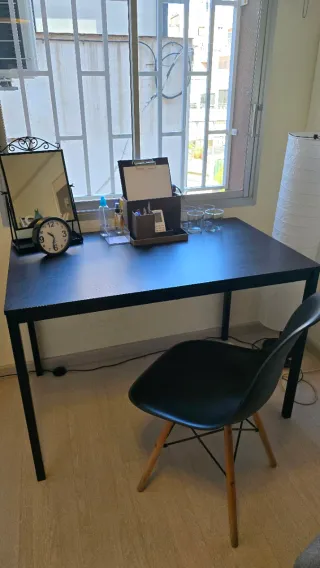 Escritorio y Silla Negro/Marrón