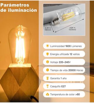 Bombilla LED E27 12W Cálida 2700K