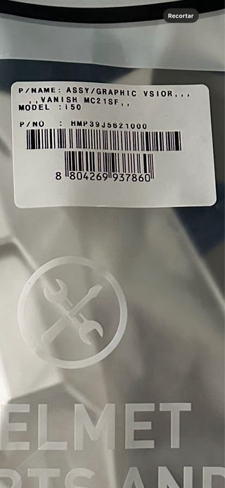 Visera HJC para casco de enduro. Nueva a estrenar.