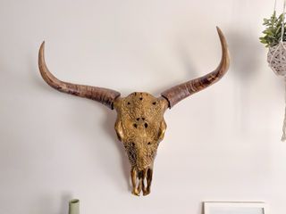 Testa di bufalo decorativa in metallo