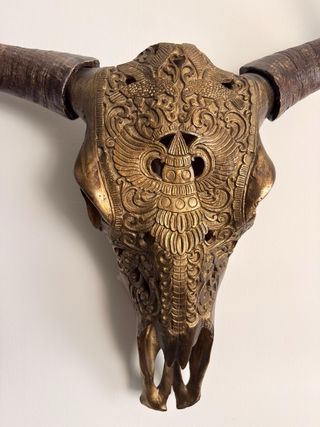 Testa di bufalo decorativa in metallo