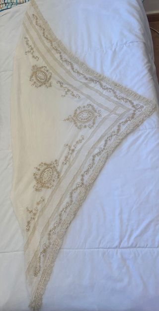 Delantal y pico fallera bordado oro