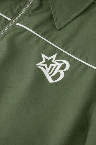 Set streetwear verde militare – zip + shorts - M