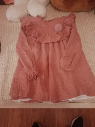 Vestido niña rosa brillante