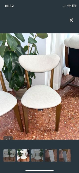 Sillas de cocina, comedor ... beige y madera