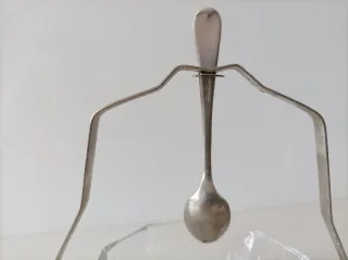 Azucarero/Salsera Retro Cristal y Metal