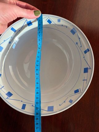 Plato hondo 24 cm azul y blanco