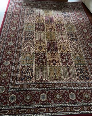 Tappeto lana oro e rosso misura 130x195