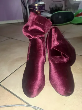 Stivaletti Calzino Velluto Bordeaux 39