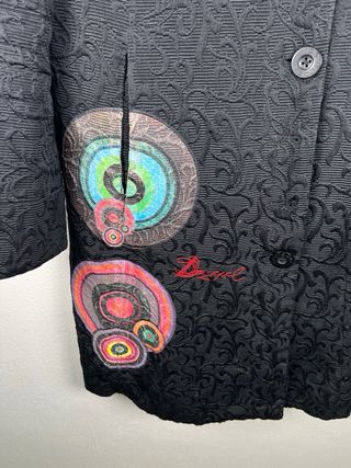 Desigual Cappotto Nero Elegante Donna Tg L
