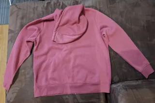 Felpa con cappuccio e zip color rosa antico/malva