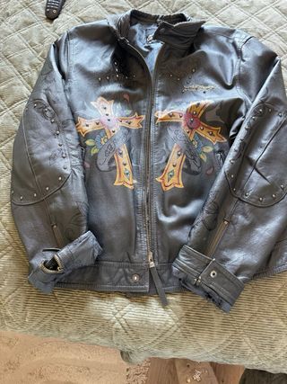 Chaqueta ORIGINAL “Ed Hardy “ de Piel Talla M