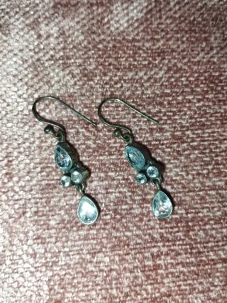 Pendientes plata con piedras azules