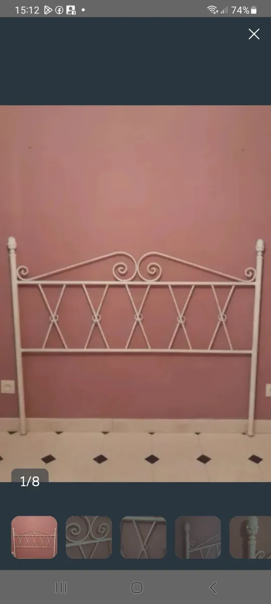 Cabecero de hierro blanco roto 150